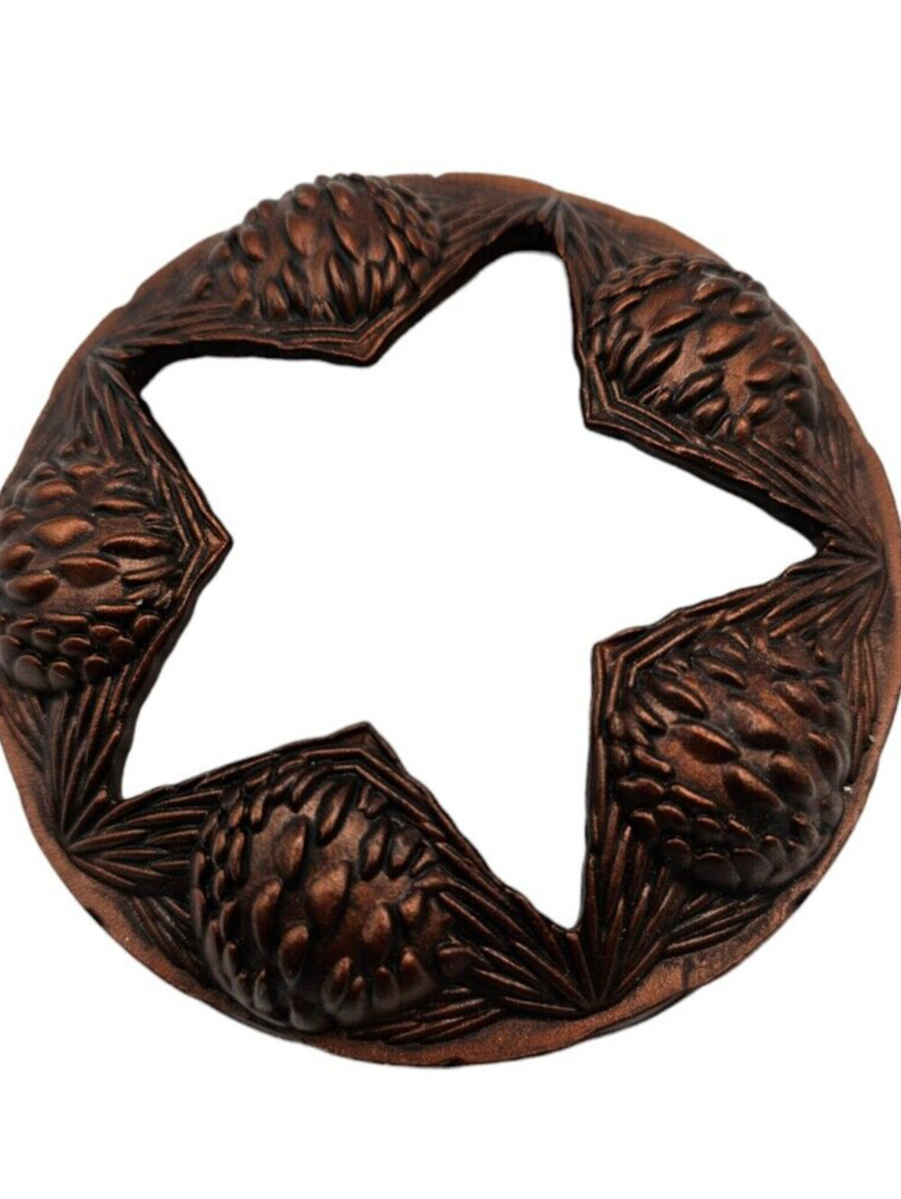 Yankee Candle Illuma Lid Candle Topper Bronze Tone Pinecone Star Print